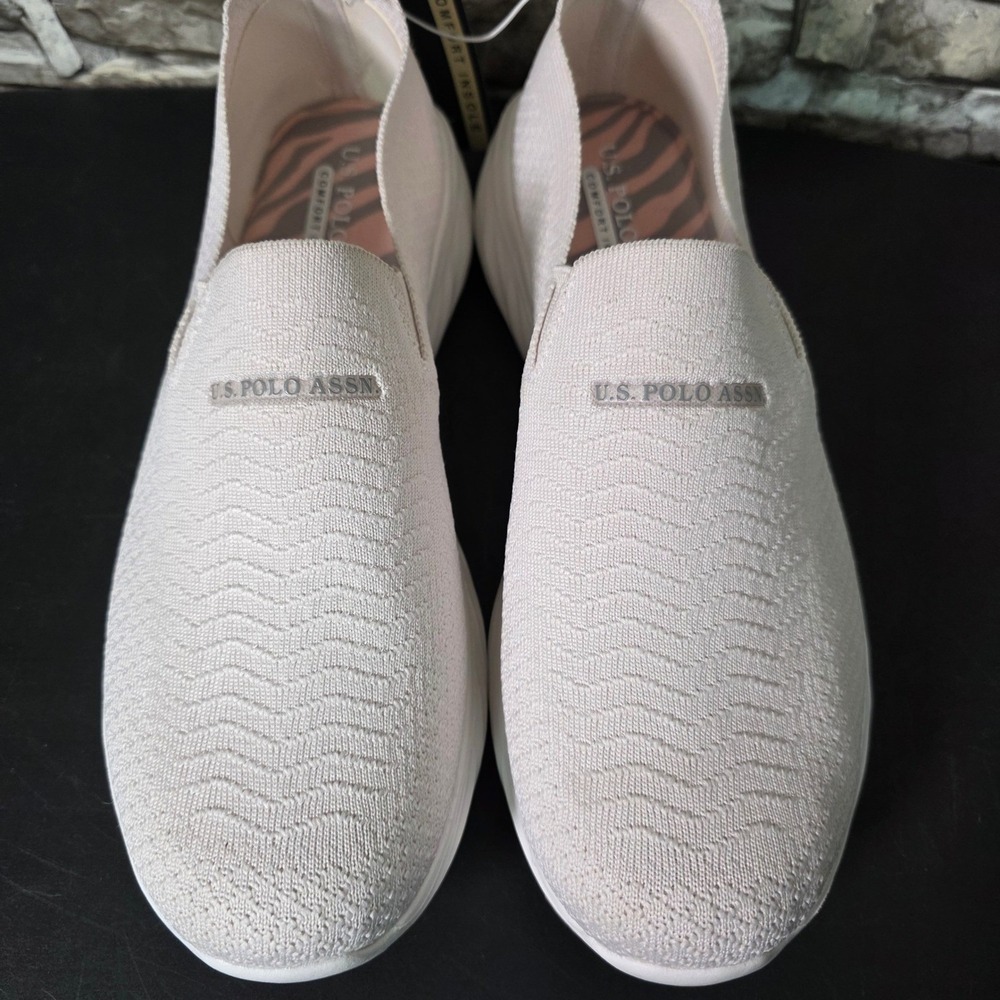 US Polo Assn Halia-K Womens Slip On Sneakers White NW12980 Size 10 - Picture 4 of 14